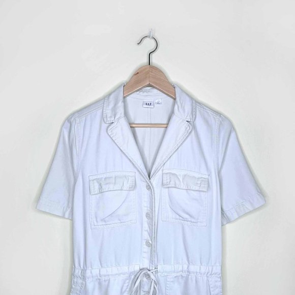 gap utility twill cropped jumpsuit in stone - 0 - Picture 8 of 8